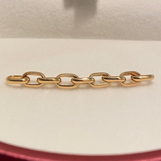 K18YG オーバルチェーン 5cm 貴金属パーツ アジャスター 18K ジョイントパーツ オーバルリンク 楕円あずきチェーン