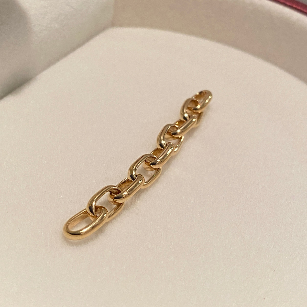 K18YG オーバルチェーン 5cm 貴金属パーツ アジャスター 18K ジョイントパーツ オーバルリンク 楕円あずきチェーン