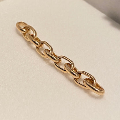 K18YG オーバルチェーン 5cm 貴金属パーツ アジャスター 18K ジョイントパーツ オーバルリンク 楕円あずきチェーン