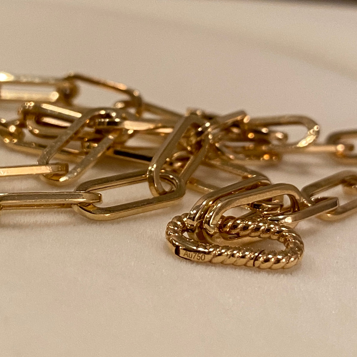 [Thickness: Approximately 4.56mm] 18K Yellow Gold 18K Chain Necklace, Leon Chain, Design Chain, Cable Chain, Pendant Chain