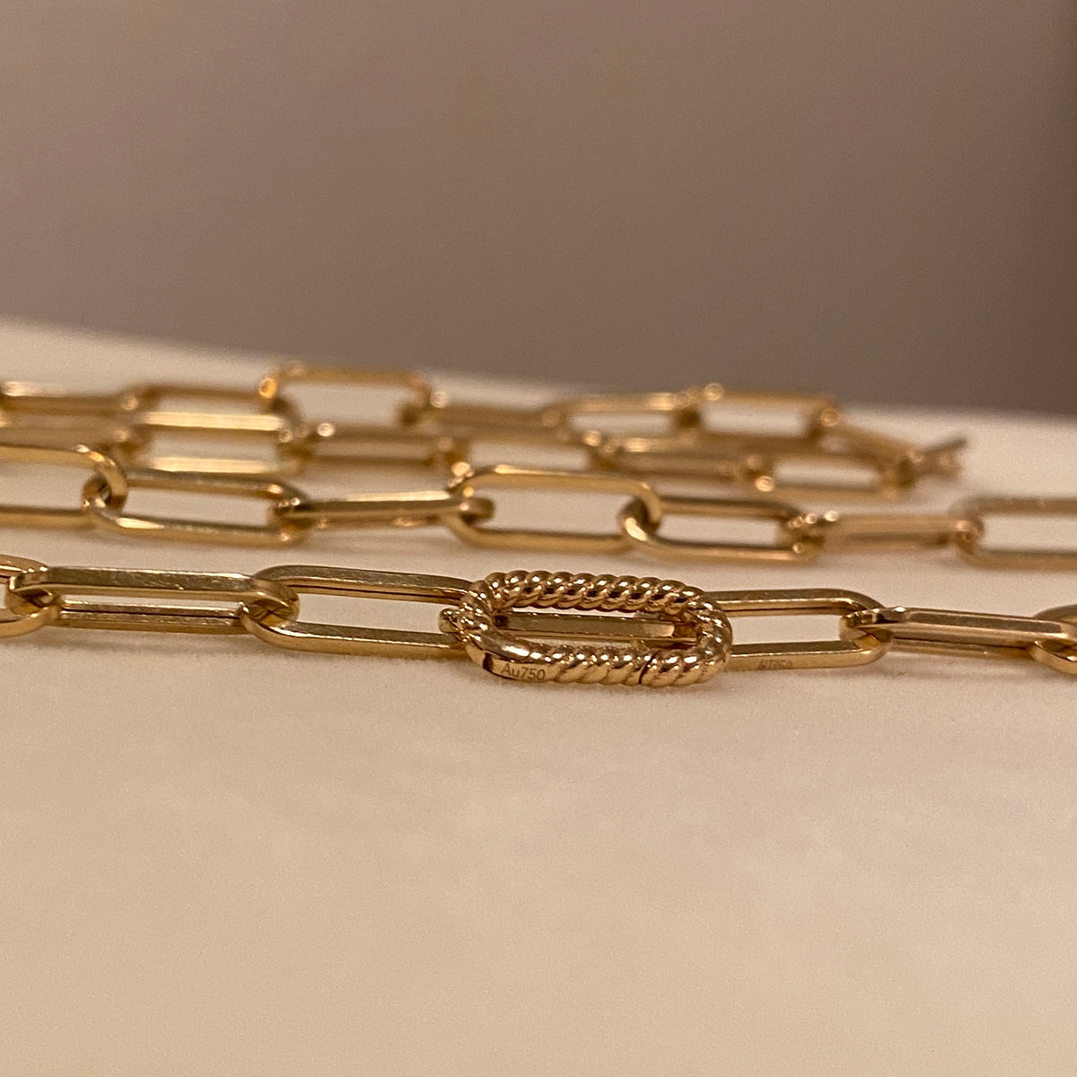 [Thickness: Approximately 4.56mm] 18K Yellow Gold 18K Chain Necklace, Leon Chain, Design Chain, Cable Chain, Pendant Chain