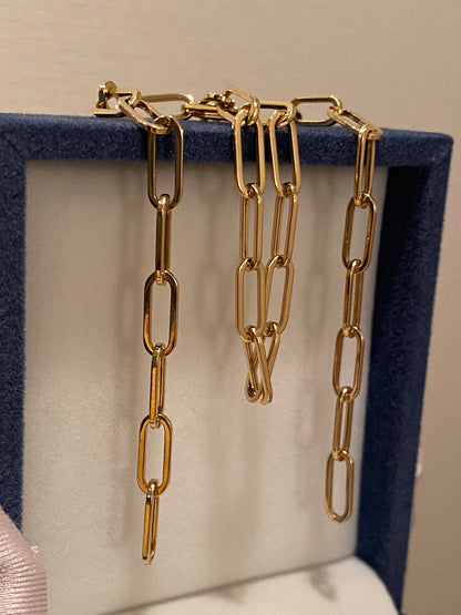 [Thickness: Approximately 4.56mm] 18K Yellow Gold 18K Chain Necklace, Leon Chain, Design Chain, Cable Chain, Pendant Chain