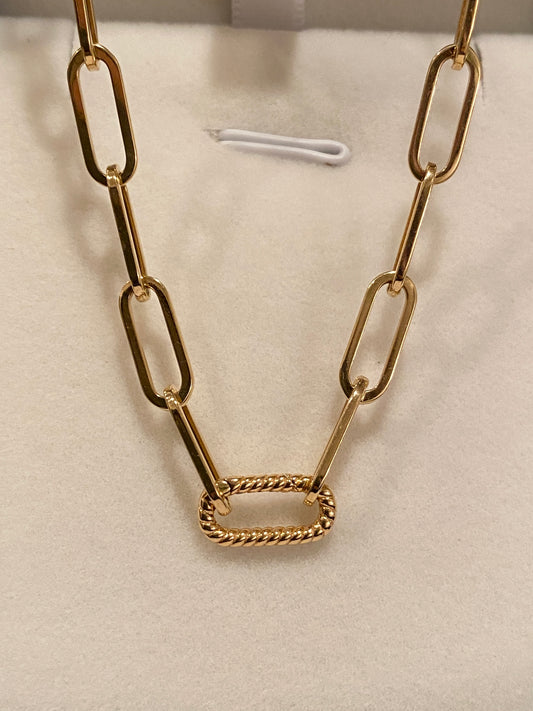 [Thickness: Approximately 4.56mm] 18K Yellow Gold 18K Chain Necklace, Leon Chain, Design Chain, Cable Chain, Pendant Chain