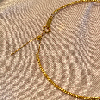 K18 Yellow Gold Bracelet, Wire Bracelet, Knitted, Men's and Women's, Elastic, Sliding Adjuster, 16+3cm, Bangle