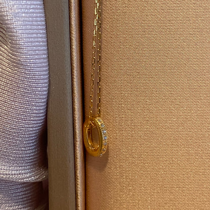 K18YG WG PG Oval Diamond Clasp Vatican Diamond 18K Yellow Gold Oval Lock Connector 