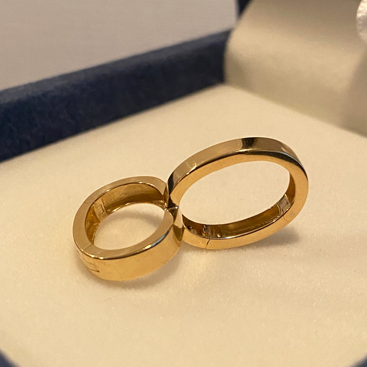18K Yellow Gold, White Gold, Pink Gold, Mirror Polished, Half Diamond, Diamond, 18K Gold ...