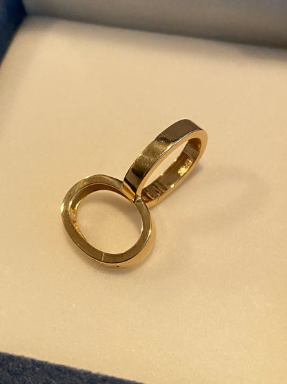 18K Yellow Gold, White Gold, Pink Gold, Mirror Polished, Half Diamond, Diamond, 18K Gold ...