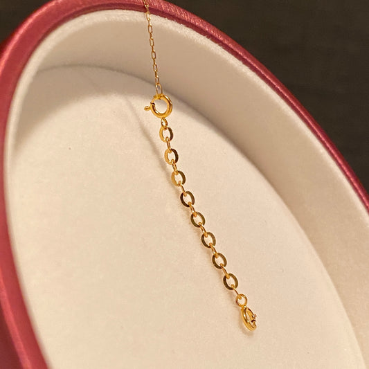 K18YG WG PG あずきチェーン 2.2mm 引き輪 ひきわ ヒキワ 小豆チェーン 3cm~10cm アジャスター ネックレスパーツ ブレスレットパーツ