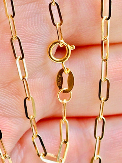 K18YG イエローゴールド 1.5mm / 1.7mm ペーパークリップチェーン 40cm~ (最大50cm) 18K ネックレス