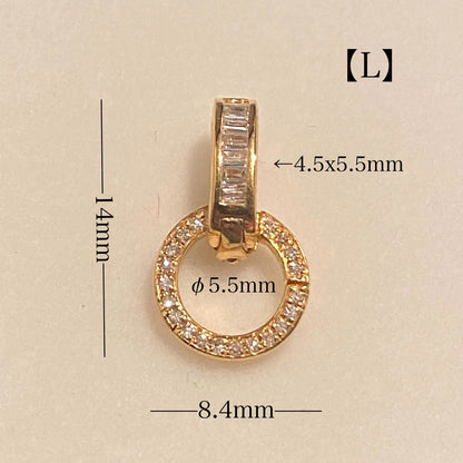 K18YG WG PG バケットダイヤ マルチバチカン 18K パーツ ペンダントパーツ クラスプ チャームホルダー ダイヤモンド