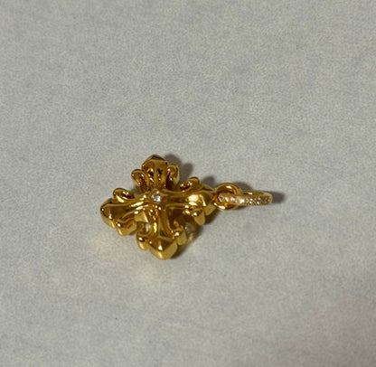 K18YG WG PG Oval Diamond Clasp Vatican Diamond 18K Yellow Gold Oval Lock Connector 