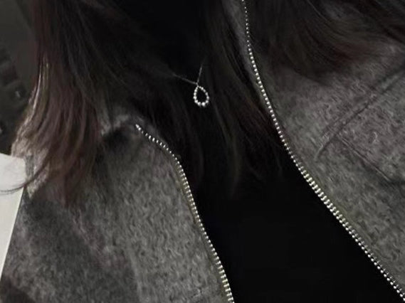 K18WG 天然ダイヤモンド ティアドロップ ペンダント ホワイトゴールド 18K WG 18金 ペンダントトップ ネックレスチャーム ネックレス 雫 涙