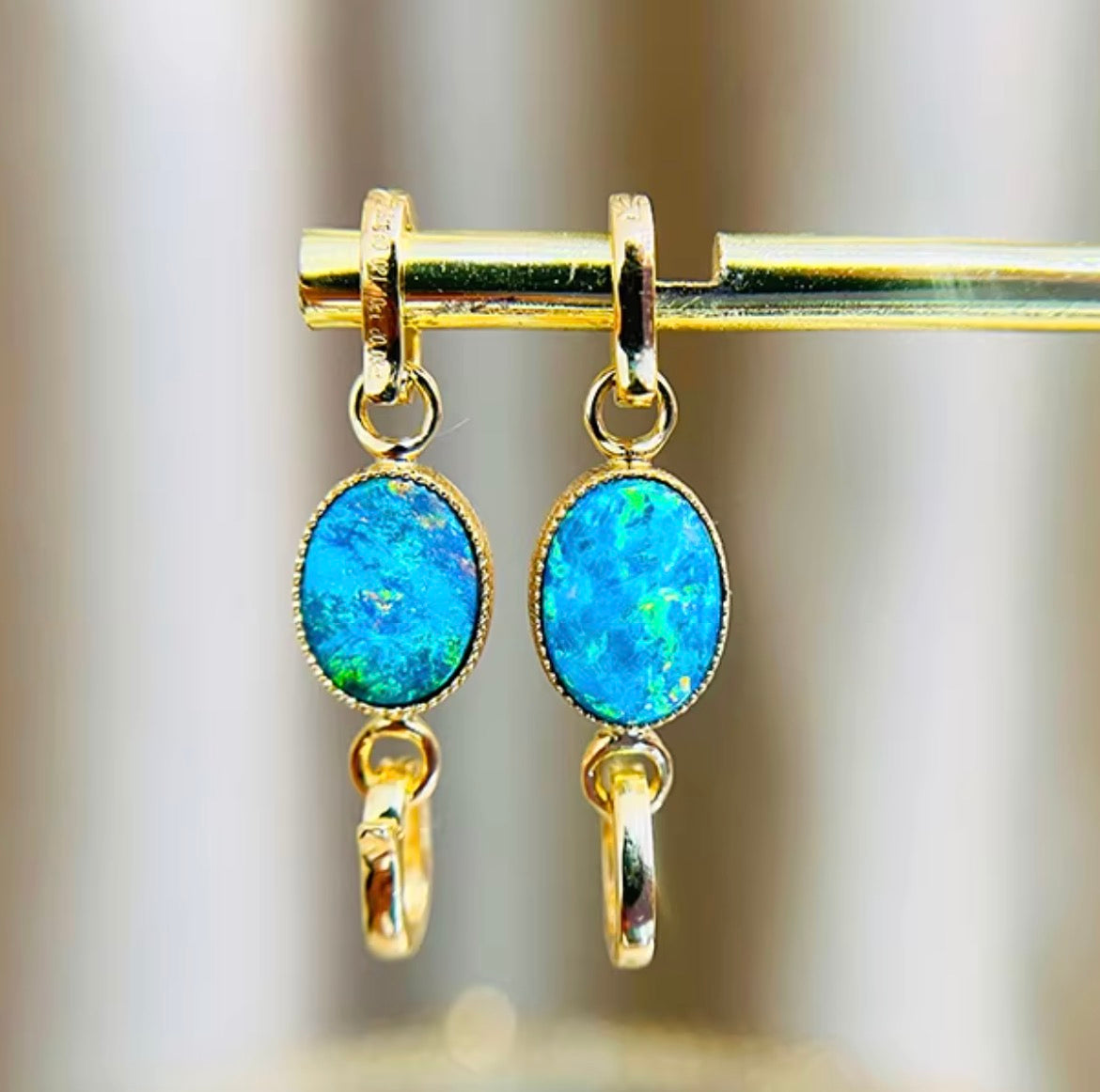 K18YG ブラックオパール クラスプ パーツ ダイヤモンド チャーム ダイヤ 18K チェーンパーツ ペンダントパーツ オパール K18 YG オーバル