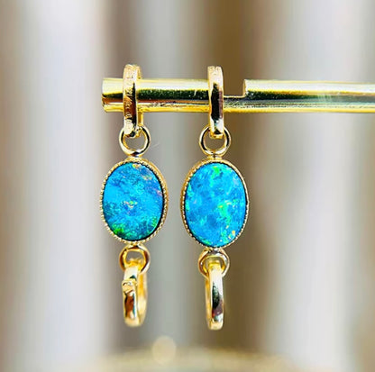 K18YG ブラックオパール クラスプ パーツ ダイヤモンド チャーム ダイヤ 18K チェーンパーツ ペンダントパーツ オパール K18 YG オーバル