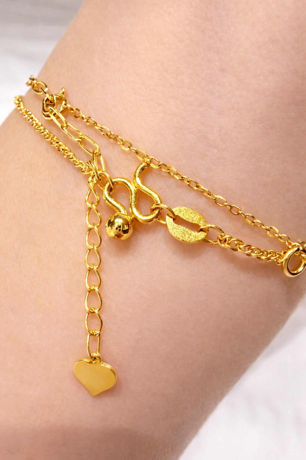 K18YG WG PG あずきチェーン 引き輪 ひきわ ヒキワ 小豆チェーン パーツ 3cm~10cm アジャスター ネックレスパーツ ブレスレットパーツ