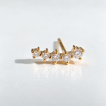 K18PG WG YG スマイルピアス シングル 片耳用 ダイヤモンド 18k