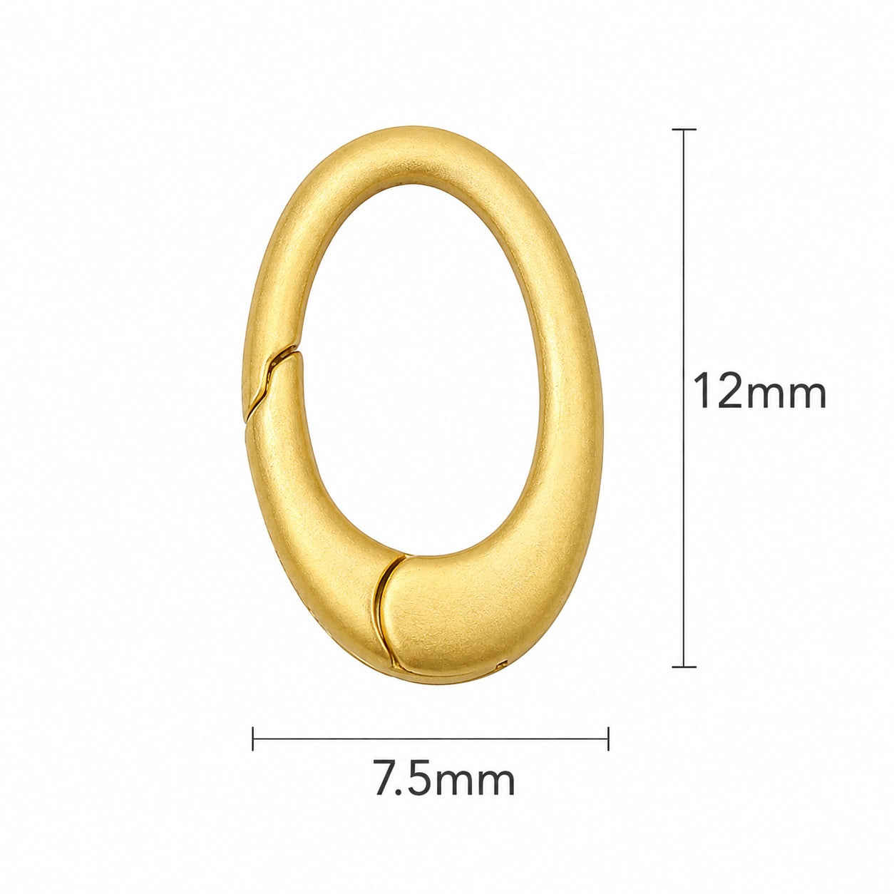 K18YG プッシュ式 クラスプ マット バチカン 繋ぎ チャーム 18K ハート オーバル イエローゴールド 楕円形 スナップ開口 コマ 開閉 貴金属パーツ
