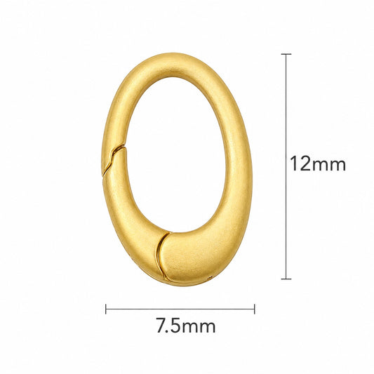 K18YG プッシュ式 クラスプ マット バチカン 繋ぎ チャーム 18K ハート オーバル イエローゴールド 楕円形 スナップ開口 コマ 開閉 貴金属パーツ