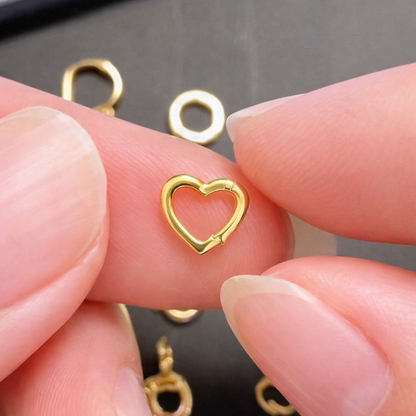 K18YG WG PG ハート チャーム 18金 クラスプ 留め具 チェーンパーツ コマ 18K 開口 繋ぎ イエローゴールド ホワイトゴールド ハート型