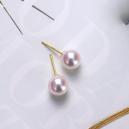 K18YG イエローゴールド あこや真珠 アコヤ 18金 ピアス ロングピアス チェーンピアス 天女 ダイヤモンド ダイヤ 真珠 パール 18K akoya