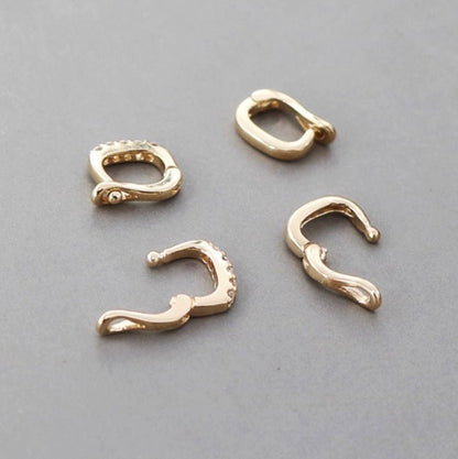 K14 PG YG クリッカー クラスプ パーツ バチカン イエローゴールド ピンクゴールド 14K K14YG チェーンパーツ ペンダントパーツ ミニ 小 ジルコニア ジルコン 鏡面 繋ぎ 繋ぐ ネックレスパーツ - Jewelry Hills Tokyo