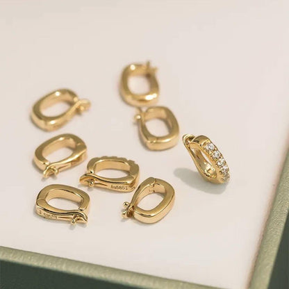 K14 PG YG クリッカー クラスプ パーツ バチカン イエローゴールド ピンクゴールド 14K K14YG チェーンパーツ ペンダントパーツ ミニ 小 ジルコニア ジルコン 鏡面 繋ぎ 繋ぐ ネックレスパーツ - Jewelry Hills Tokyo