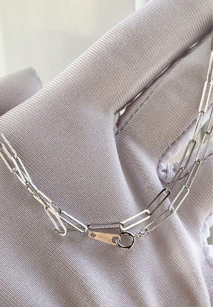 K14YG イエローゴールド 14K ペーパークリップ チェーンネックレス ペパークリップ 40cm 14k ネックレス (~55cm) - Jewelry Hills Tokyo