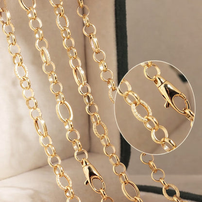 K18YG オーバルチェーン デザインチェーン イエローゴールド ネックレス 18k  メンズ レディース 太め 太い オーバルミックスチェーン