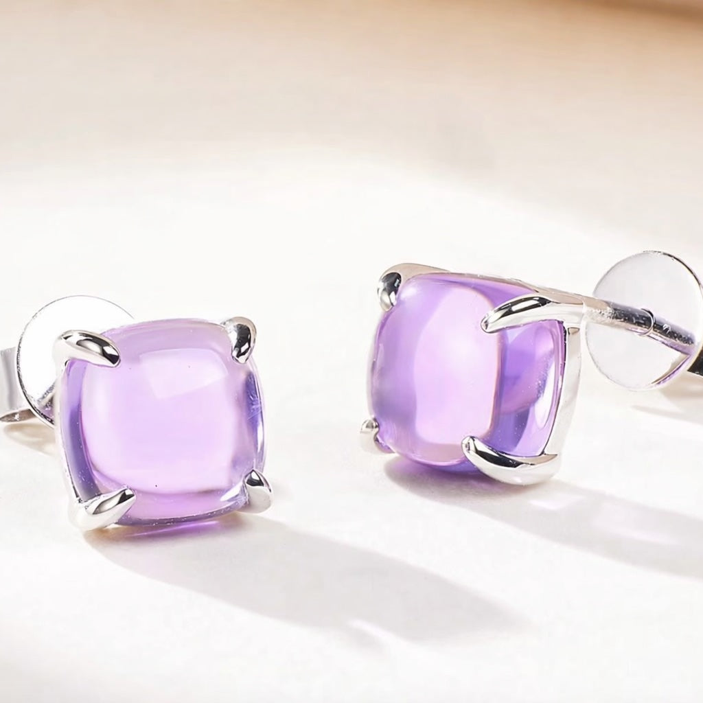 K18YG WG PG アメジスト カボション ネックレス ピアス 指輪 ぷっくり