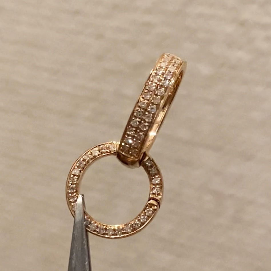 K18PG YG WG パーツ バチカン チャーム ダイヤモンド ダイヤ 留め金具 18金 フルダイヤ 全面ダイヤ 18K 繋ぎ ネックレスパーツ ペンダントパーツ クラスプ ロック付き 大きめ マルチバチカン - Jewelry Hills Tokyo
