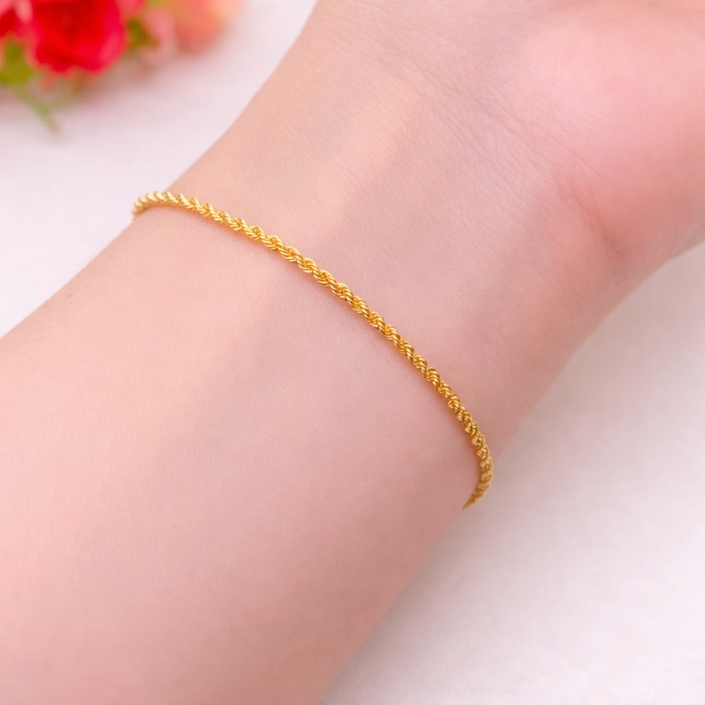 K18YG ロープチェーン 1.7mm ブレスレット イエローゴールド 18K ツイスト ブレス