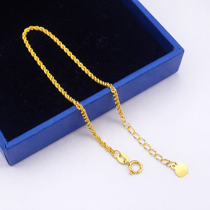 K18YG ロープチェーン 1.7mm ブレスレット イエローゴールド 18K ツイスト ブレス