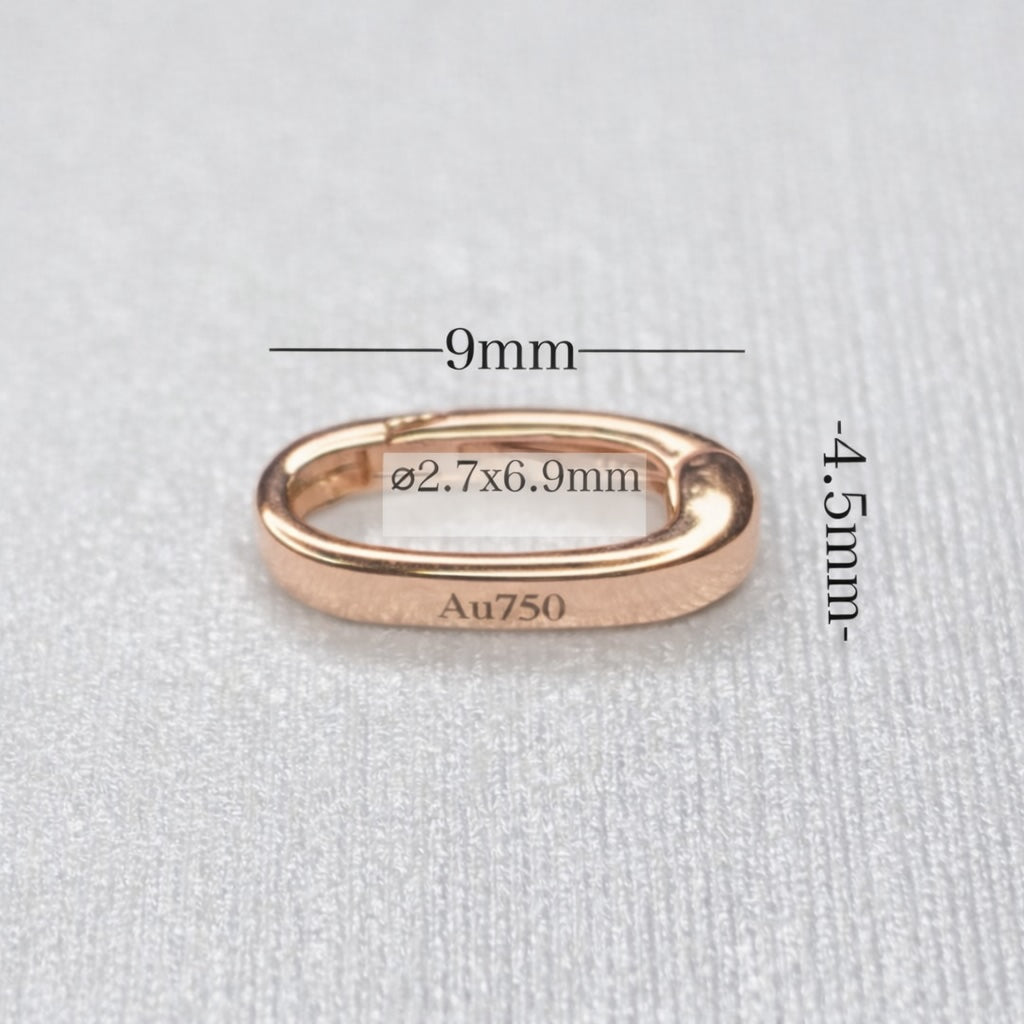 K18YG WG PG クラスプ オーバル 18金 YG イエローゴールド ホワイトゴールド ピンクゴールド 楕円 パーツ チャーム 18K 開口 コマ 繋ぎ チャーム