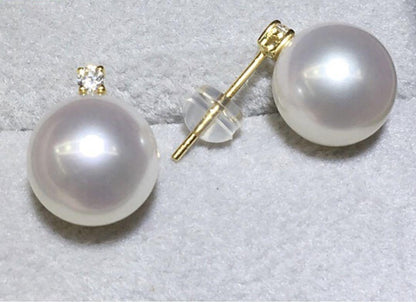 K18WG ホワイトゴールド 白蝶真珠 ホワイトパール ピアス スタッドピアス 18金 18k - Jewelry Hills Tokyo