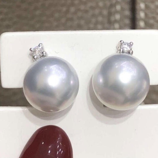 K18WG ホワイトゴールド 白蝶真珠 ホワイトパール ピアス スタッドピアス 18金 18k - Jewelry Hills Tokyo