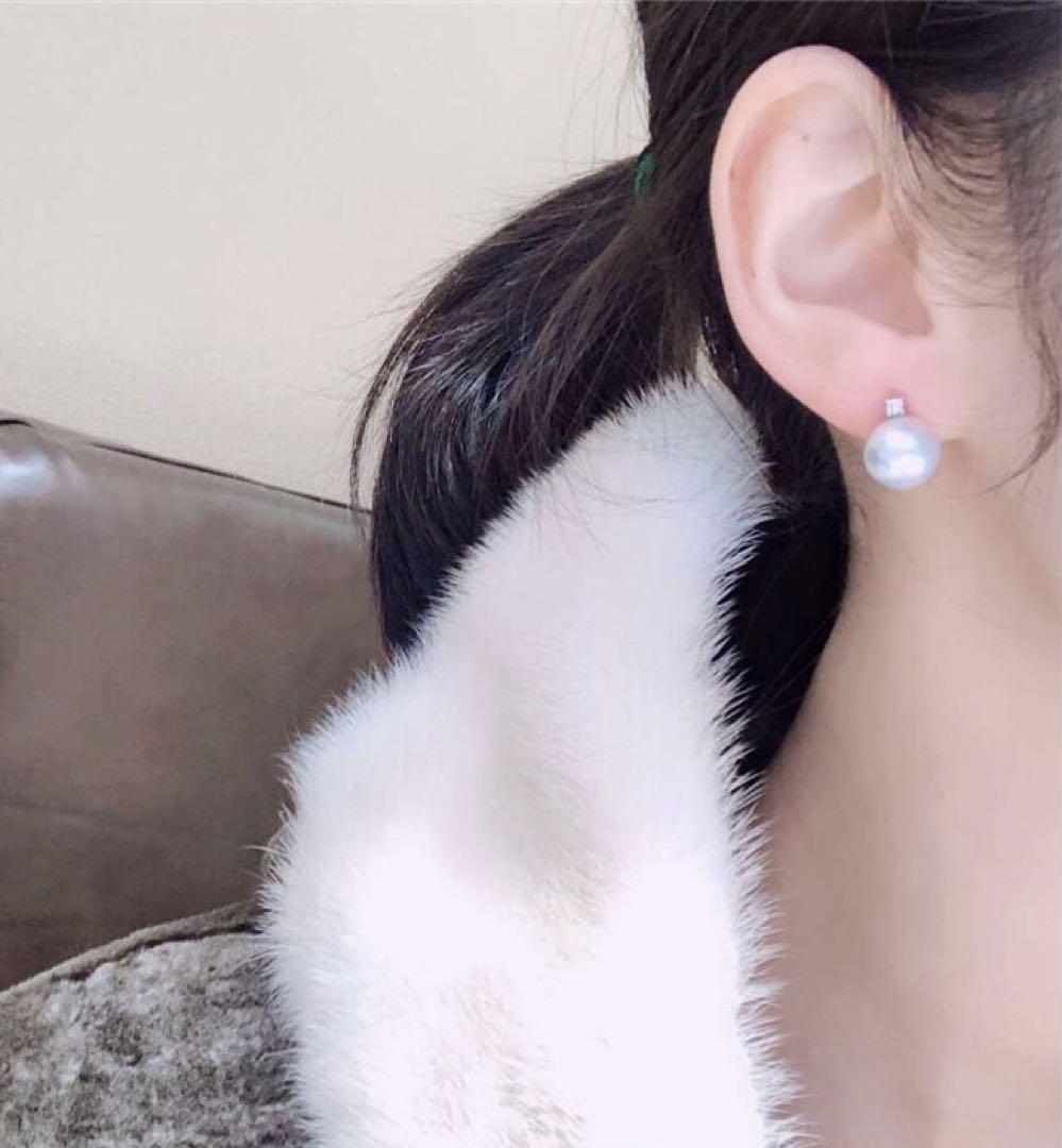K18WG ホワイトゴールド 白蝶真珠 ホワイトパール ピアス スタッドピアス 18金 18k - Jewelry Hills Tokyo