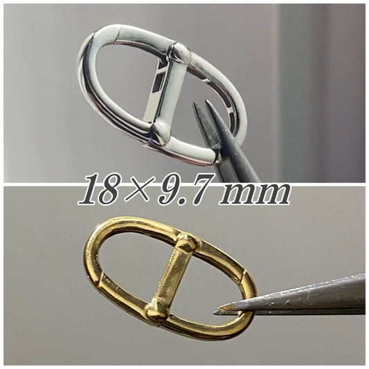 K18WG K18YG 豚鼻 クラスプ ブタ鼻 留め金具 コーヒー豆 両開き 開口 コネクター バチカン ジュエリーパーツ 18金 18K パーツ チャーム ホワイトゴールド イエローゴールド - Jewelry Hills Tokyo
