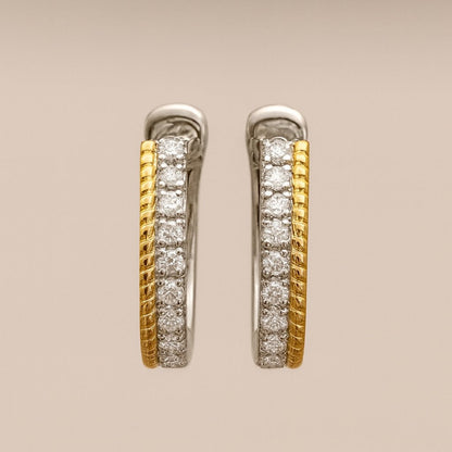 K18WG PG YG ダイヤモンド ピアス フープピアス リングピアス 馬蹄 ホースシュー 馬の蹄 U U字 シンプル 18K ホワイトゴールド イエローゴールド ピンクゴールド - Jewelry Hills Tokyo