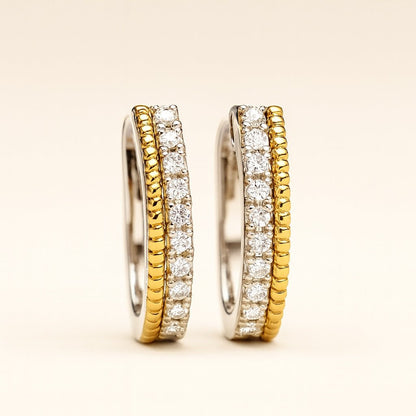 K18WG PG YG ダイヤモンド ピアス フープピアス リングピアス 馬蹄 ホースシュー 馬の蹄 U U字 シンプル 18K ホワイトゴールド イエローゴールド ピンクゴールド - Jewelry Hills Tokyo