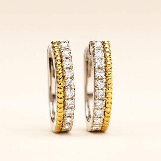 K18WG PG YG ダイヤモンド ピアス フープピアス リングピアス 馬蹄 ホースシュー 馬の蹄 U U字 シンプル 18K ホワイトゴールド イエローゴールド ピンクゴールド - Jewelry Hills Tokyo