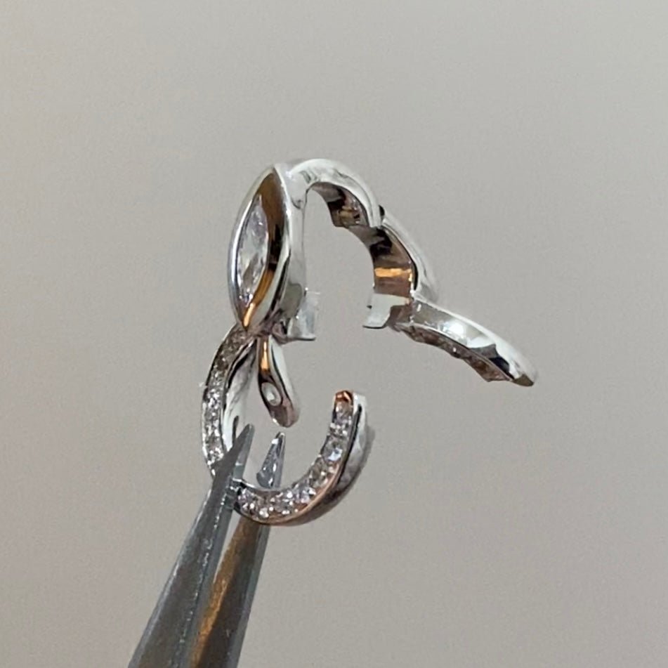 K18WG YG PG バチカン ホースアイ マーキスカットダイヤ ダイヤモンド パーツ ネックレス ダイヤ チャーム 留め金具 18K ジュエリーパーツ ネックレスパーツ ペンダントパーツ マルチバチカン ロック付き 爪ロック - Jewelry Hills Tokyo