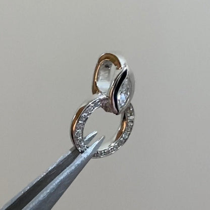 K18WG YG PG バチカン ホースアイ マーキスカットダイヤ ダイヤモンド パーツ ネックレス ダイヤ チャーム 留め金具 18K ジュエリーパーツ ネックレスパーツ ペンダントパーツ マルチバチカン ロック付き 爪ロック - Jewelry Hills Tokyo