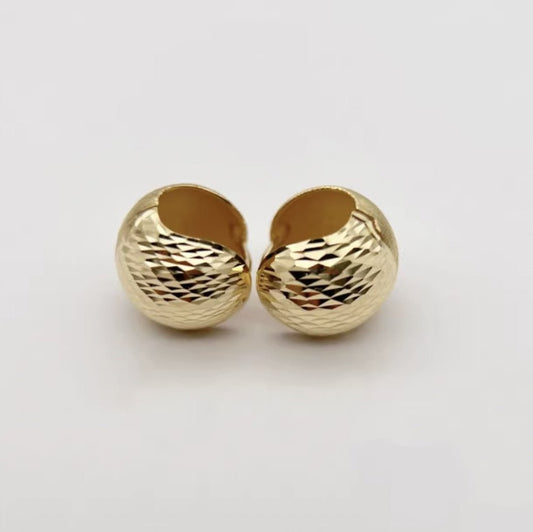 K18YG イエローゴールド フープピアス ピアス リングピアス 12.5mm 松ぼっくり コロコロ 球体 18金 18K K18 ボールカット 2way - Jewelry Hills Tokyo