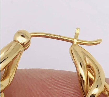 K18YG イエローゴールド フープピアス ピアス リングピアス 中空 ロープ ねじり ツイスト ツイストフープ 18金 18K K18 - Jewelry Hills Tokyo
