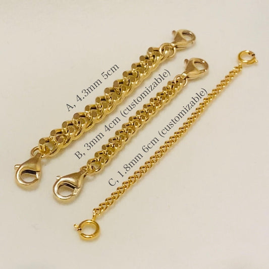 K18YG 喜平チェーン アジャスター チェーンパーツ イエローゴールド 太め 太い 18金 18K ロブスターフック ひきわ 引き輪 ネックレスパーツ ブレスレットパーツ 繋ぎ PG WG - Jewelry Hills Tokyo