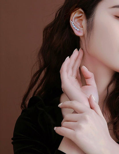 K18YG イエローゴールド あこや真珠 アコヤ 18金 ピアス イヤーカフ 6珠 6連 6玉 真珠 パール 18K akoya pearl グラデーション - Jewelry Hills Tokyo