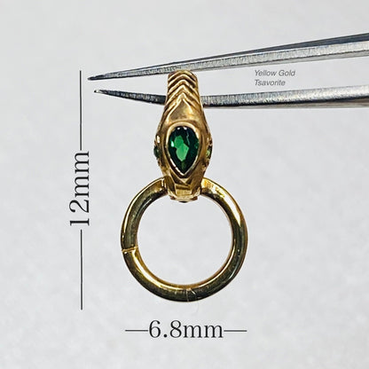 K18YG ツァボライト バチカン ロック付き 開口 ペンダントトップ 18K 18金 イエローゴールド ネックレスチャーム 爪ロック パーツ チャーム - Jewelry Hills Tokyo