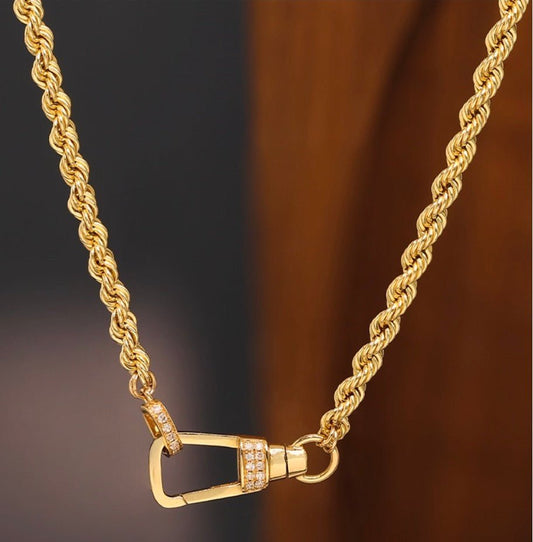 K18YG イエローゴールド ネックレス ペンダント 馬蹄 18k ロープチェーン ホースシュー ツイスト 18金 18K - Jewelry Hills Tokyo