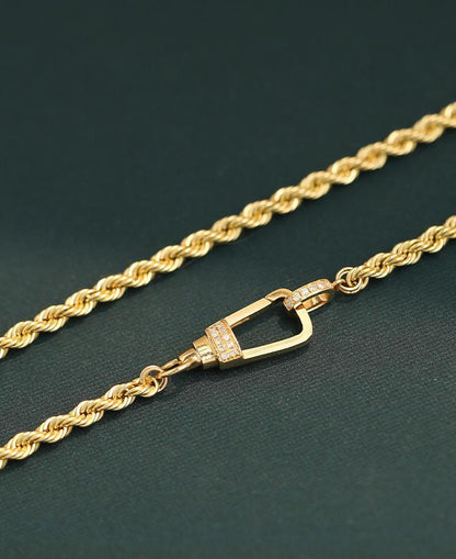 K18YG イエローゴールド ネックレス ペンダント 馬蹄 18k ロープチェーン ホースシュー ツイスト 18金 18K - Jewelry Hills Tokyo