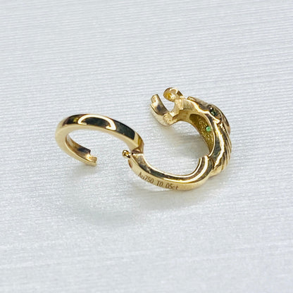 K18YG ツァボライト バチカン ロック付き 開口 ペンダントトップ 18K 18金 イエローゴールド ネックレスチャーム 爪ロック パーツ チャーム - Jewelry Hills Tokyo